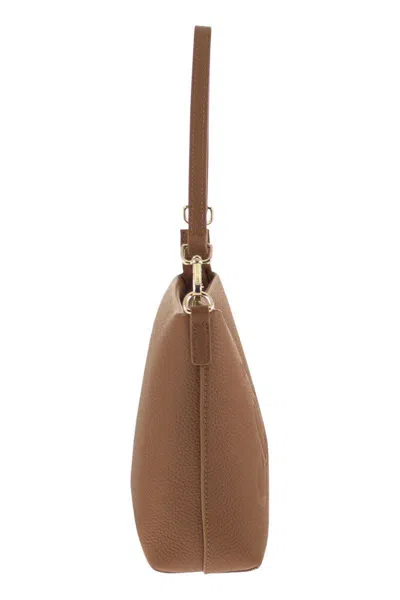 Mc2 Saint Barth Aline - Hammered Leather Bag In Brown