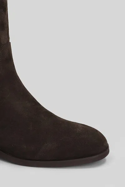 Julie Dee Low Heels Boots In Brown