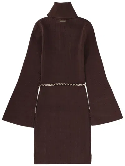 Michael Kors Knitted Mini Dress In Brown