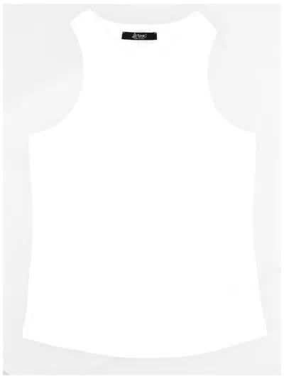 La Rose Ribbed Cotton Tank Top In White