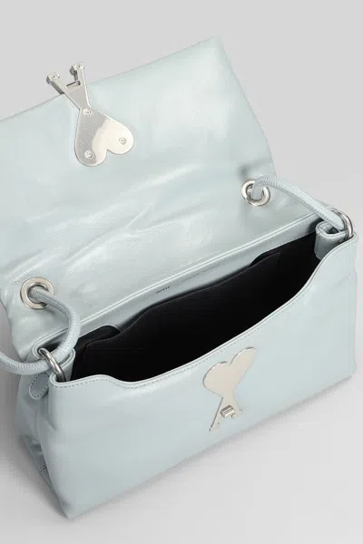 Ami Alexandre Mattiussi Voulez Vous Bag Shoulder Bag In Cyan Leather In Blue