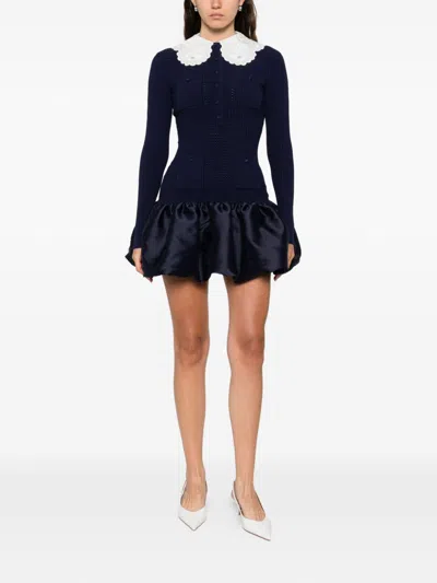 Self-portrait Mini Dress In Blue