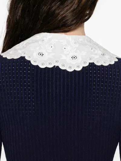 Self-portrait Mini Dress In Blue