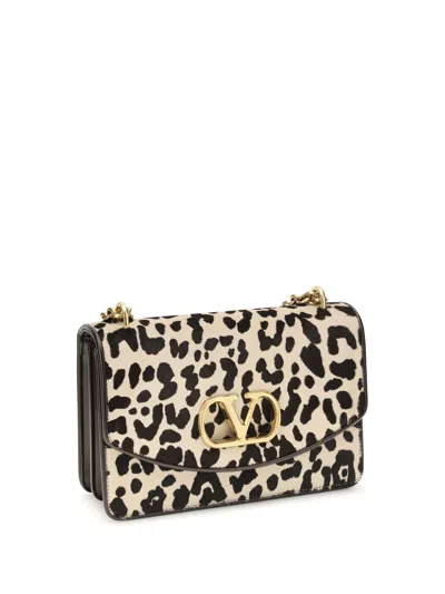 Valentino Animalier Pony Effect Shoulder Bag In Black