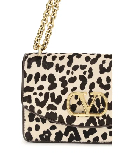 Valentino Animalier Pony Effect Shoulder Bag In Black