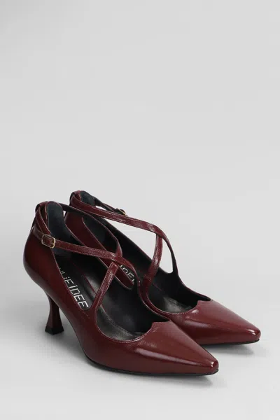Julie Dee Pumps In Bordeaux Leather In Burgundy