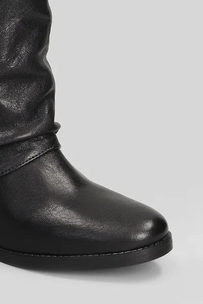 Julie Dee Low Heels Ankle Boots In Black Suede In Black