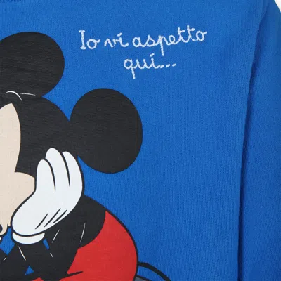 Mc2 Saint Barth Light Blue Sweatshirt For Boy With Mickey Mouse In Blue
