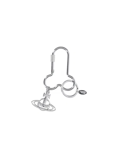 Vivienne Westwood Orbit Keyring In Metallic