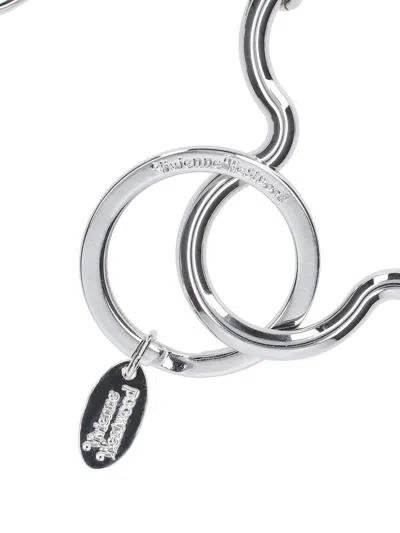 Vivienne Westwood Orbit Keyring In Metallic