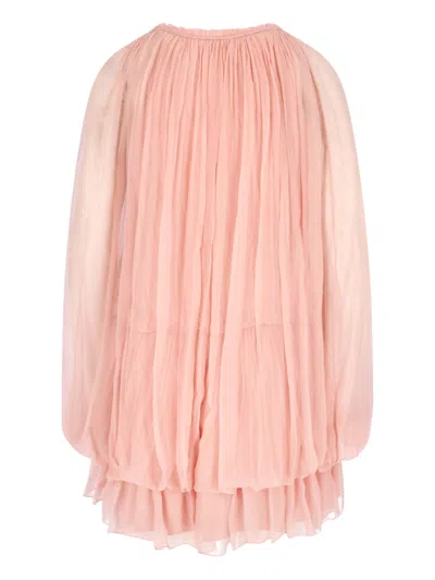 Chloé Silk Mini Dress In Pink