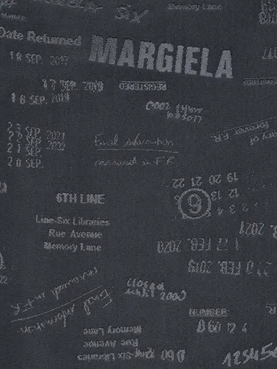 Mm6 Maison Margiela Printed Long Sleeve Shirt Button Cuffs Collar In Gray