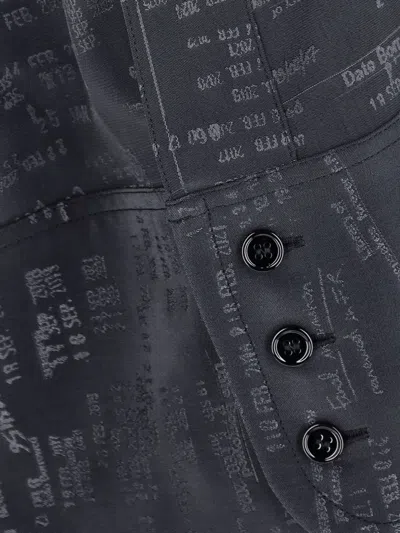 Mm6 Maison Margiela Printed Long Sleeve Shirt Button Cuffs Collar In Gray