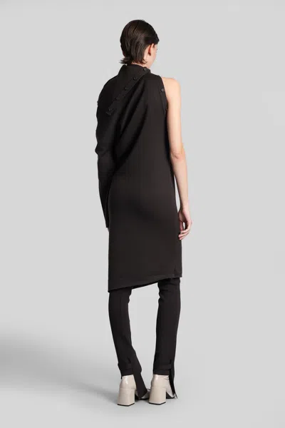 Courrèges Long Dress In Brown Wool In Brown