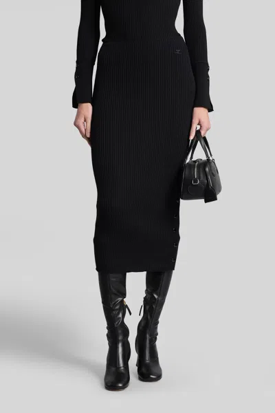 Courrèges Skirt In Black Cotton In Black