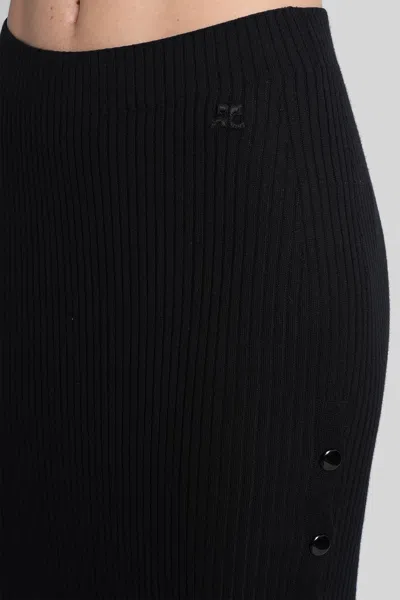 Courrèges Skirt In Black Cotton In Black