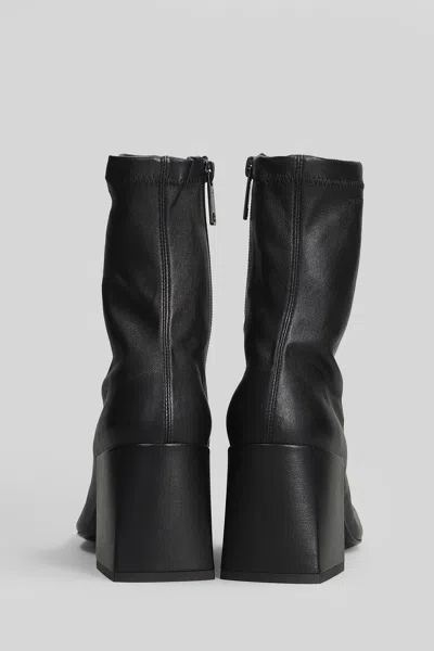 Courrèges High Heels Ankle Boots In Black Leather In Black