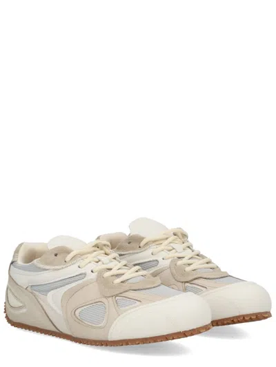 Axel Arigato Slow Runner White And Beige Sneaker With Mesh Inserts And Grooved Sole In Leather And Fabric Man In Multi