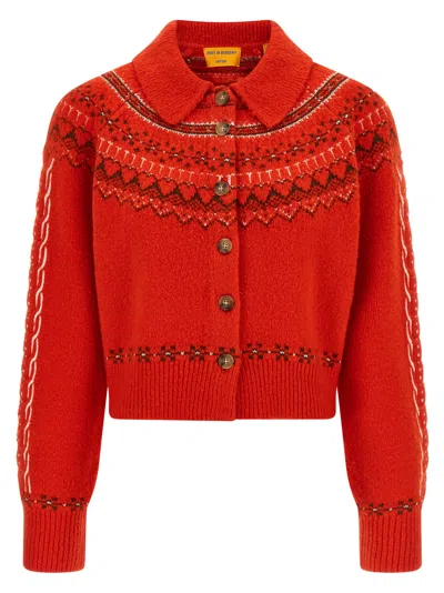 Guest In Residence Cloud Chalet Cardigan In Red