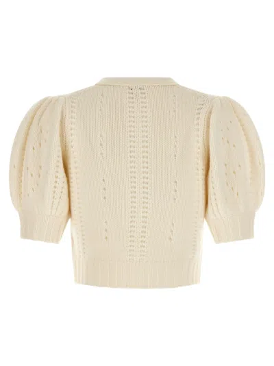 Chloé Jacquard Logo Cardigan In Neutral