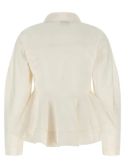 Ganni Peplum Shirt And Blouse White In White