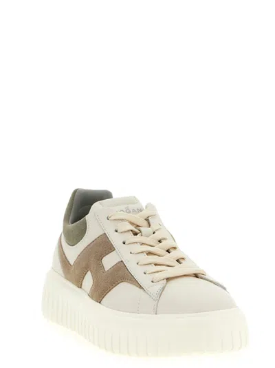 Hogan H-stripes Platform Sneakers In Neutral