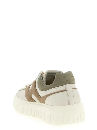 Hogan H-stripes Platform Sneakers In Neutral