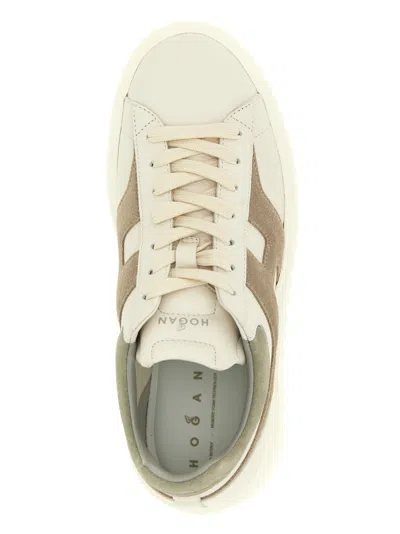 Hogan H-stripes Platform Sneakers In Neutral