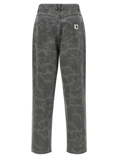 Carhartt Duck Orell Denim Trousers Featuring Pockets In Gray