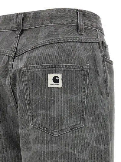 Carhartt Duck Orell Denim Trousers Featuring Pockets In Gray