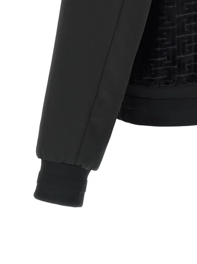 Balmain Velvet Bomber Jacket Puffer Jackets Black In Black