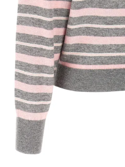 Guest In Residence Clloegiate Stripe Polo Sweater In Gray