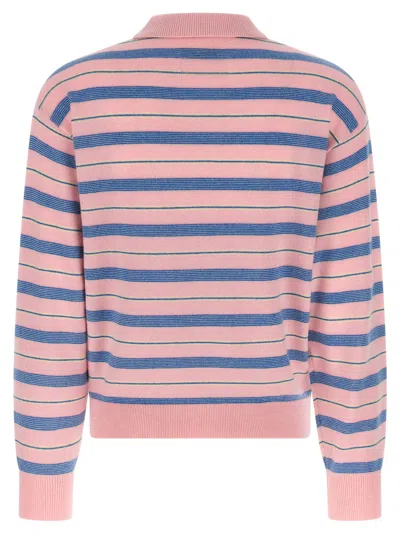 Guest In Residence Collegiate Stripe Polo Sweater In Multi