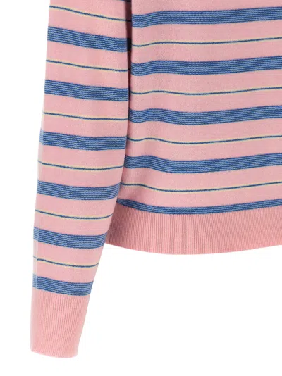 Guest In Residence Collegiate Stripe Polo Sweater In Multi
