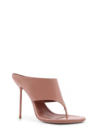 Paris Texas Lidia Thong Patent Leather Sandals In Pink