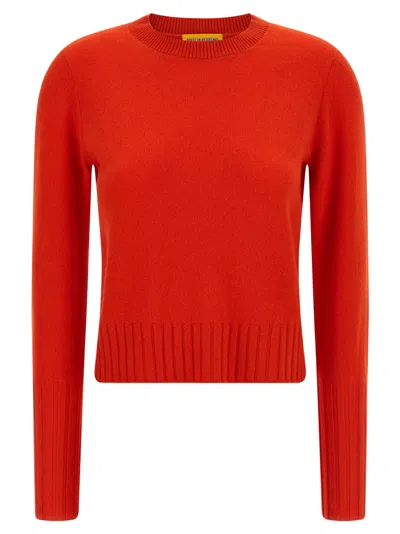 Guest In Residence Shrunken Crew Sweater In Orange