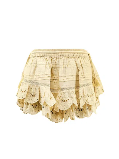 Isabel Marant Étoile Puria Organiic Cotton Shorts In Yellow
