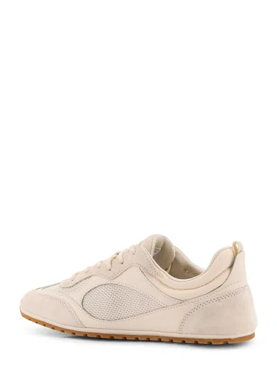 Tory Burch Field Suede Sneakers With Leather Inserts In Neutral