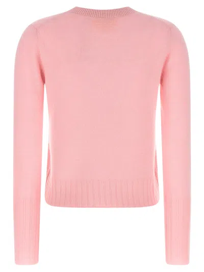 Guest In Residence Shrunken Crew Sweater In Pink