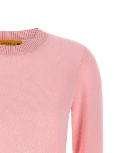 Guest In Residence Shrunken Crew Sweater In Pink