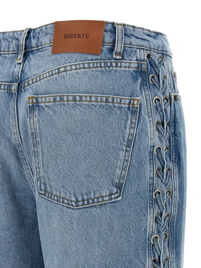 Rotate Birger Christensen Twisted Lacing Jeans In Blue
