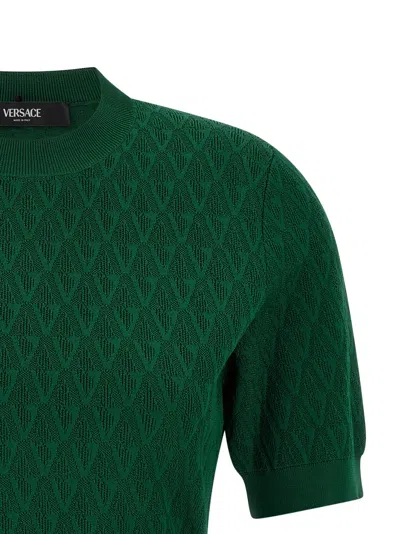 Versace V Sweater In Green
