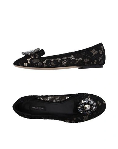 Shop Dolce & Gabbana Woman Loafers Black Size 5 Textile Fibers