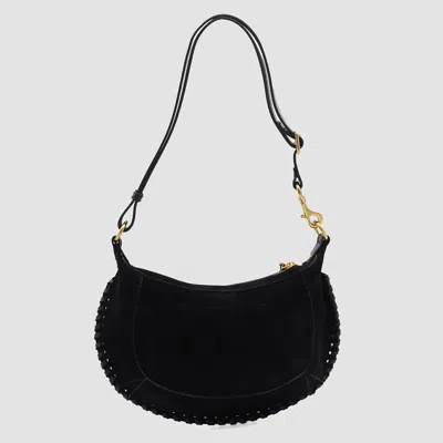 Isabel Marant Shoulder Bag Curved Silhouette Textured Trim In Black