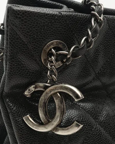 Pre-owned Chanel Cc Caviar Tote Bag In Black