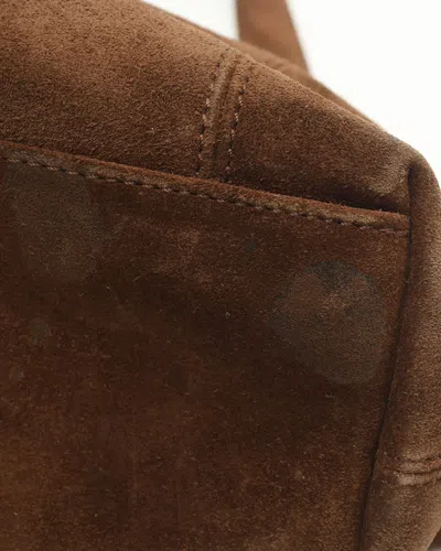 Pre-owned Chanel Cc Suede Tote Bag In Brown