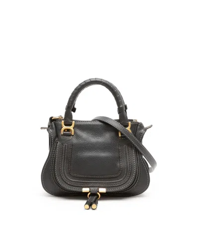Chloé Mini Marcie Double Carry Bag In Black