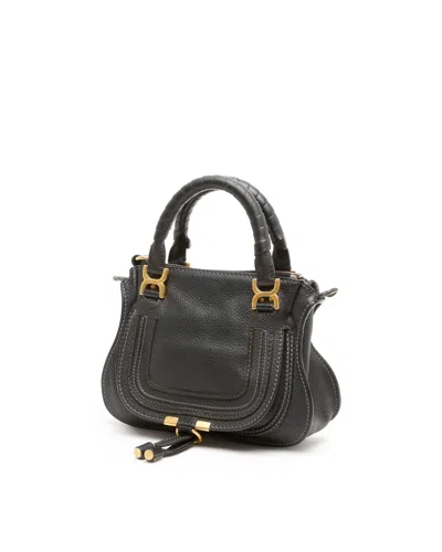 Chloé Mini Marcie Double Carry Bag In Black