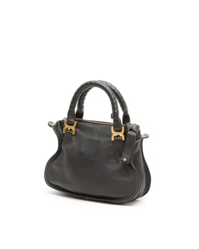 Chloé Mini Marcie Double Carry Bag In Black