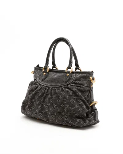 Pre-owned Louis Vuitton Denim Neo Cabby Mm Bag In Black